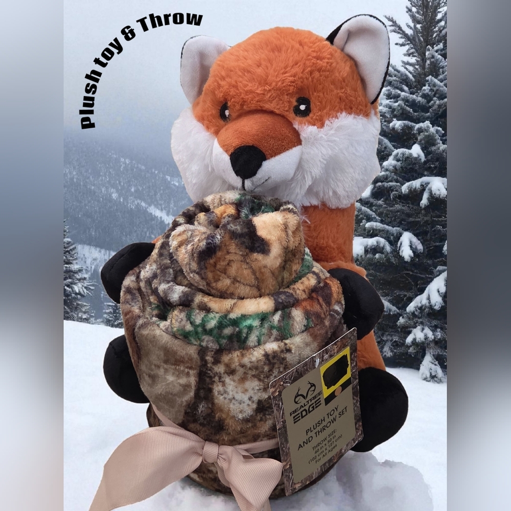 Camouflage Blanket With Plush Toy Set